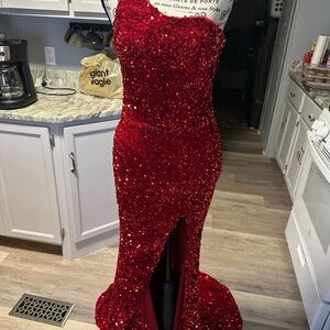 Red Sequin Gown
